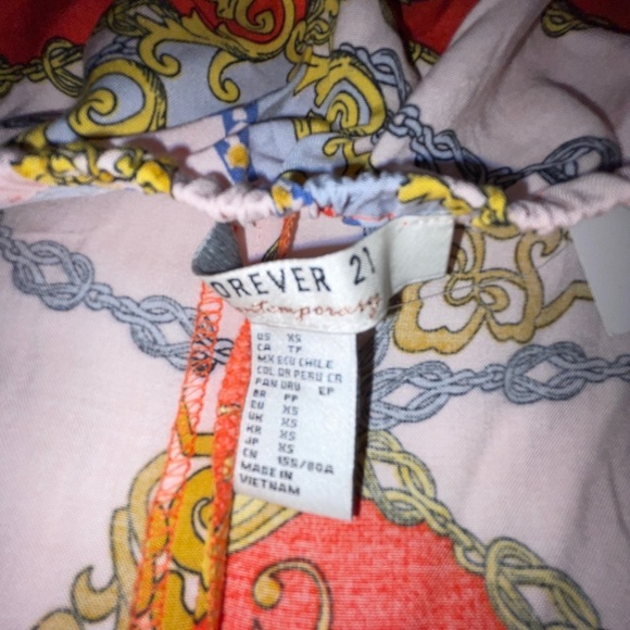 (NWT) Forever 21 - Halter tie top, orange, multi-colored - Picture 4 of 6